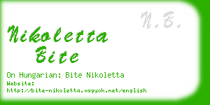 nikoletta bite business card